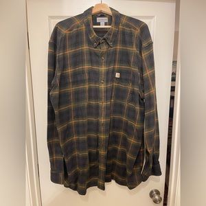 Carhartt Mens Long Sleeve Plaid Flannel Lined Shirt 4XL